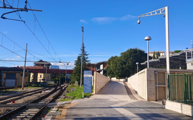 Perugia駅からミニメトロへの通路